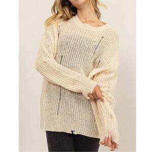 Urban Outfitters | Alston Laddered Knit Jumper Oversized Sweater Size Medium